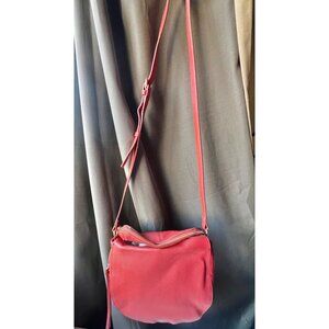 Vince Camuto Red Leather Crossbody Bag With Adjustable Strap